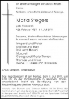 Maria Stegers geb. Pieczarek